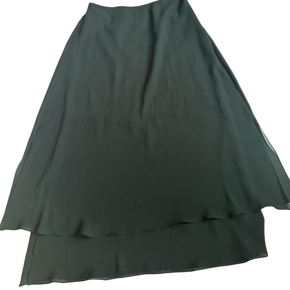 ALEX Women's Size 12 Black A-Line‎ Chiffon Long Skirt Formal